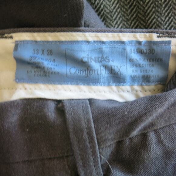 Cintas Work Uniform Pants Comfort Flex Size 33x28 Men Gray Mechanic Pockets - Picture 8 of 10